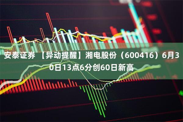 安泰证券 【异动提醒】湘电股份（600416）6月30日13点6分创60日新高
